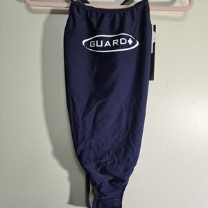 TYR Purple One-Piece Swimsuit with White Tag Detail